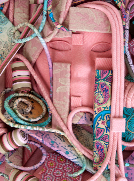 Eileen Williams fabric art  Pink Ribbon