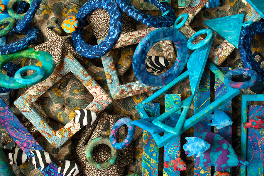 Eileen Williams fabric art Aqua